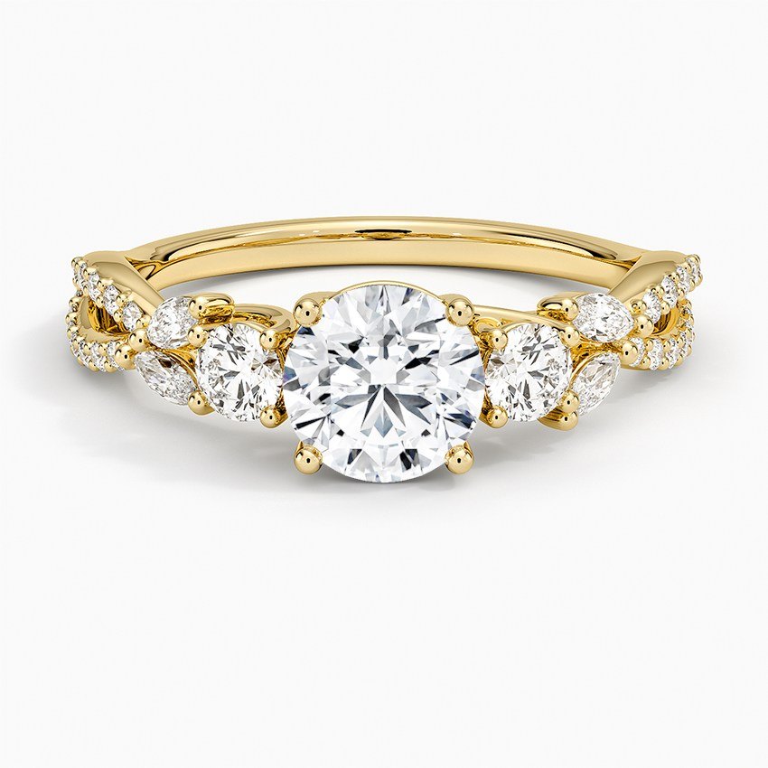 Brilliant Earth: Luxe Willow Three Stone Diamond Engagement Ring (1/2 ct. tw.) - 18K Yellow Gold