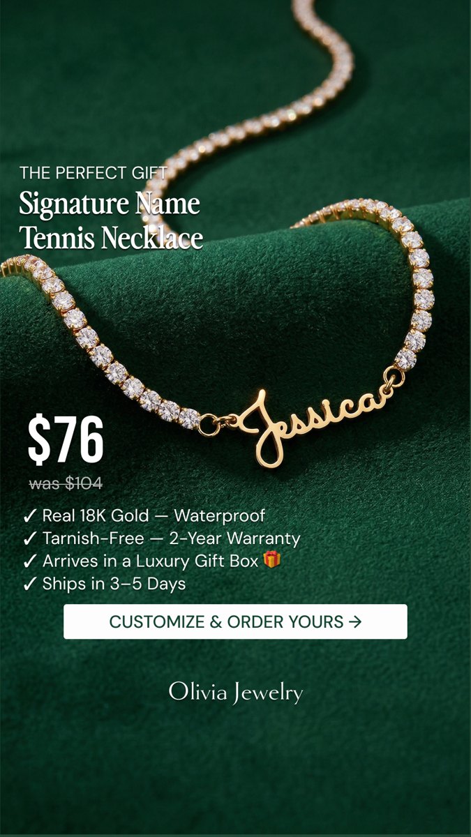 Olivia Jewelry: Now $76 · Customize Any Name ✨