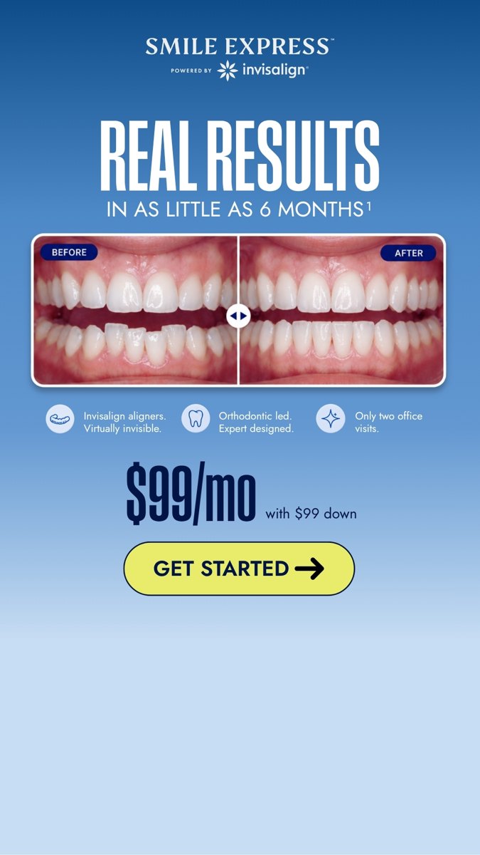 Smile Express: Results in as Little as 6 Months¹