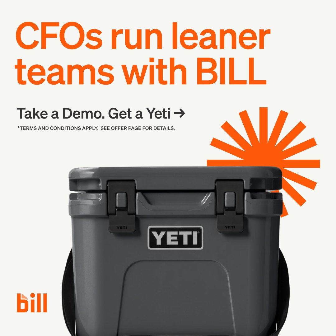 BILL: Have over 20 employees? Book a demo, claim a free YETI cooler.