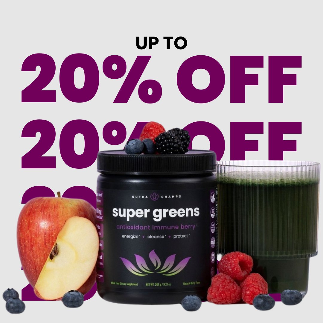 NutraChamps: Up to 20% OFF Top Sellers (Ginseng, Greens & More!)